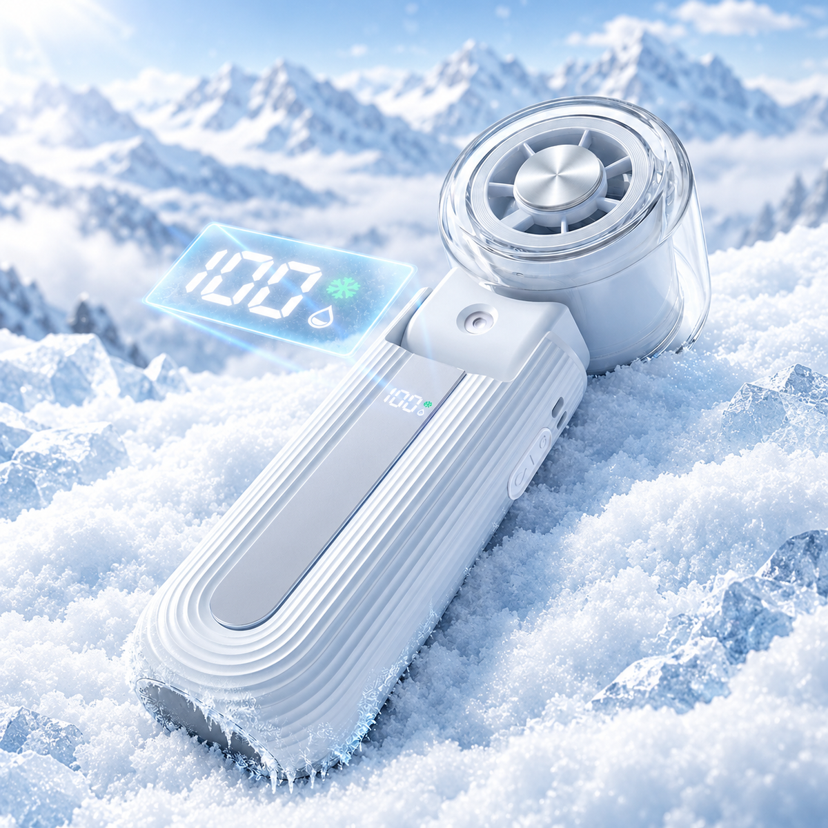 IceMist 5-in-1 Portable Fan with Ice Touch & Mist Cooling