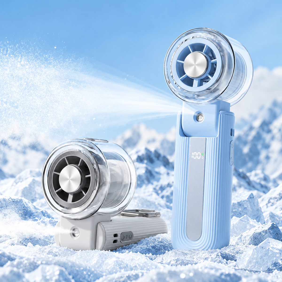 IceMist 5-in-1 Portable Fan with Ice Touch & Mist Cooling