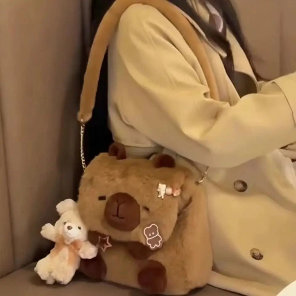 Capybara Plush Shoulder Bag