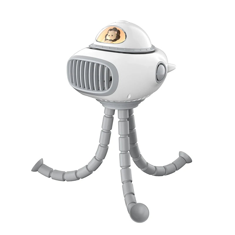 3-In-1 Spaceship Pram Fan with Music Box-Pram Fan-CapyCool