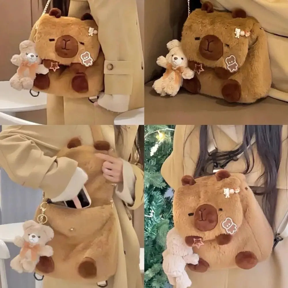 Capybara Plush Shoulder Bag