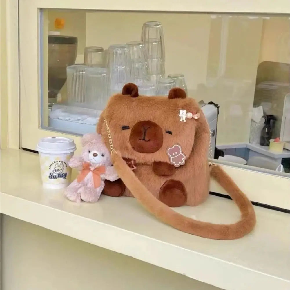 Capybara Plush Shoulder Bag