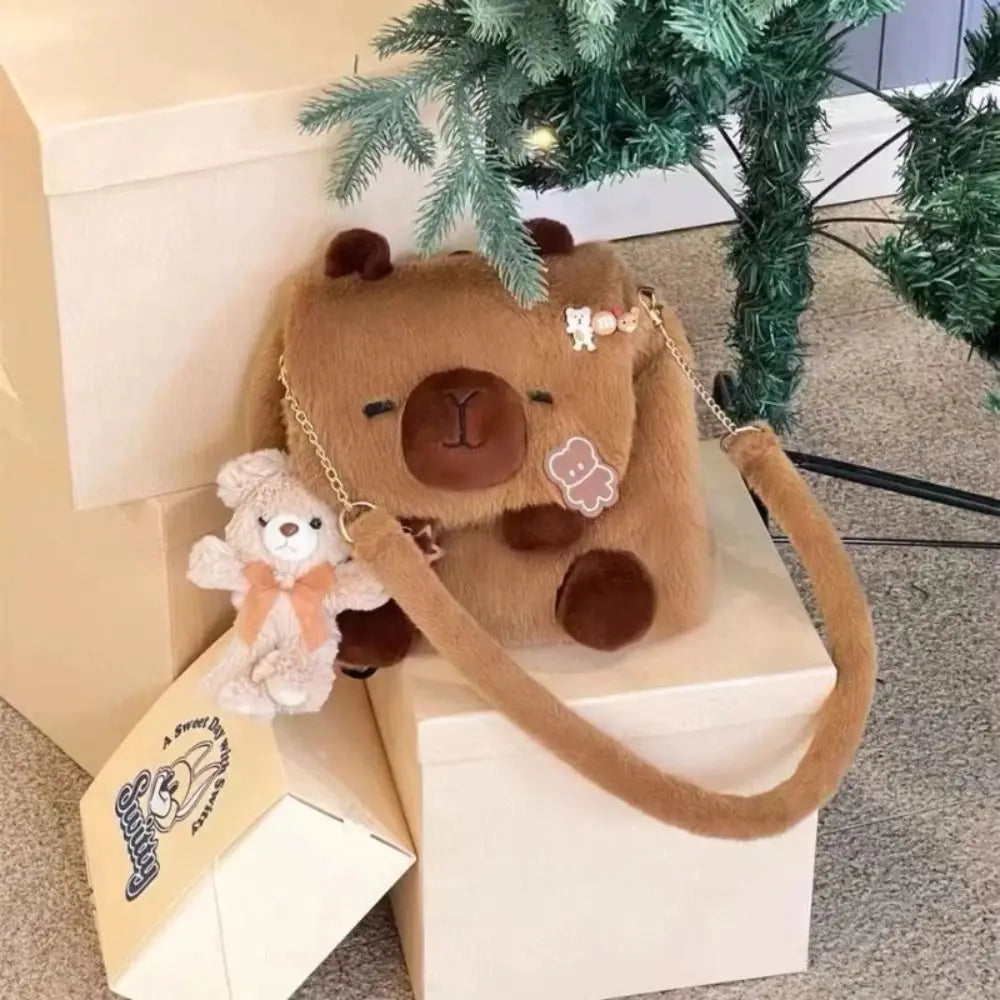 Capybara Plush Shoulder Bag