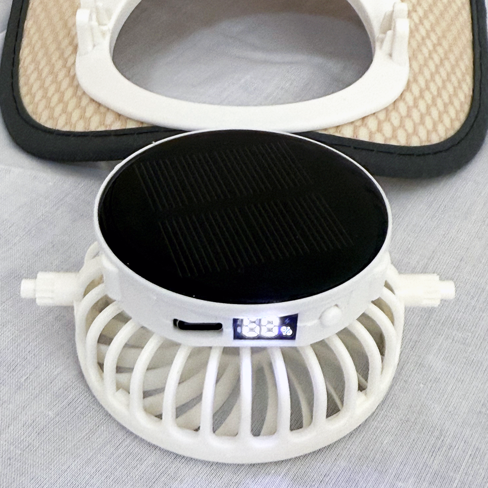 Cooling Fan Mesh Baseball Cap with Solar Panels