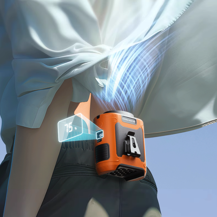 3-in-1 Waist Fan with Flashlight & Powerbank-Waist Fan-CapyCool