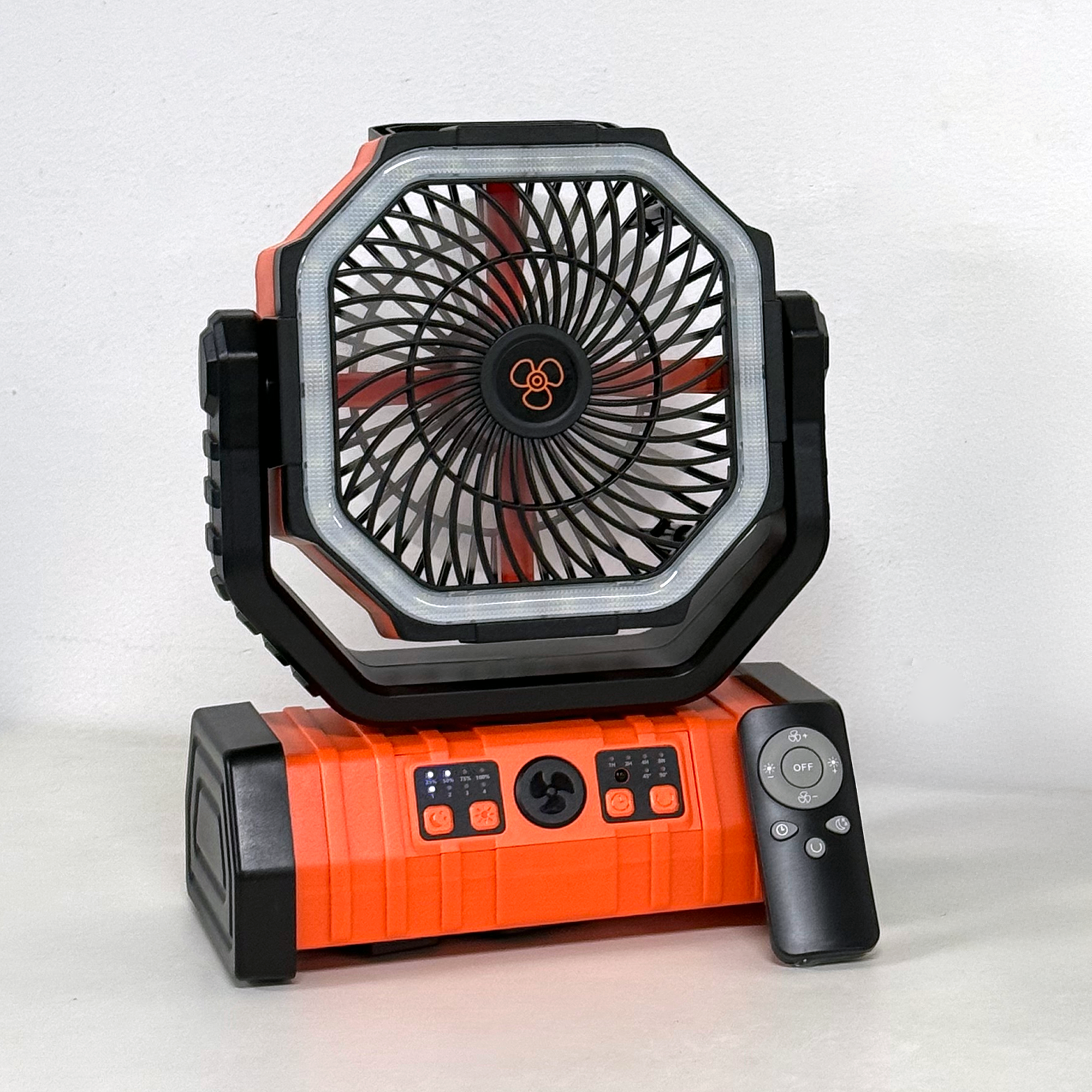 Portable Outdoor Camping Fan 20,000mAh LED Light & Solar Charging