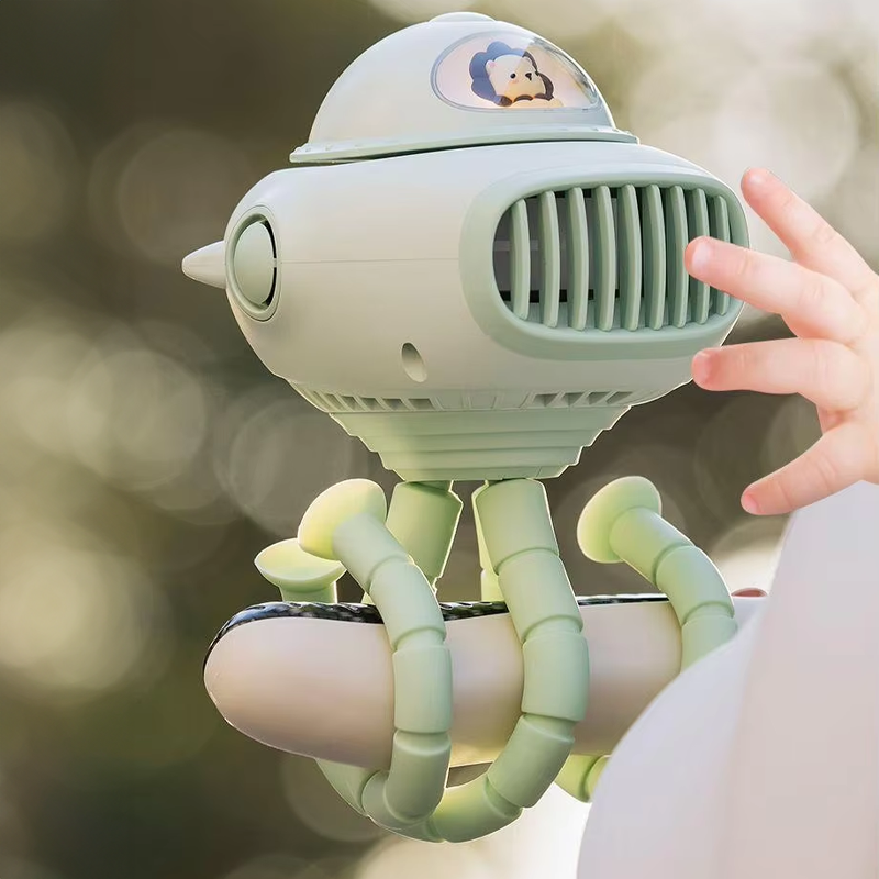 3-In-1 Spaceship Pram Fan with Music Box-Pram Fan-CapyCool