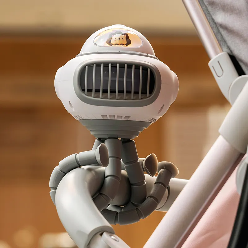 3-In-1 Spaceship Pram Fan with Music Box-Pram Fan-CapyCool