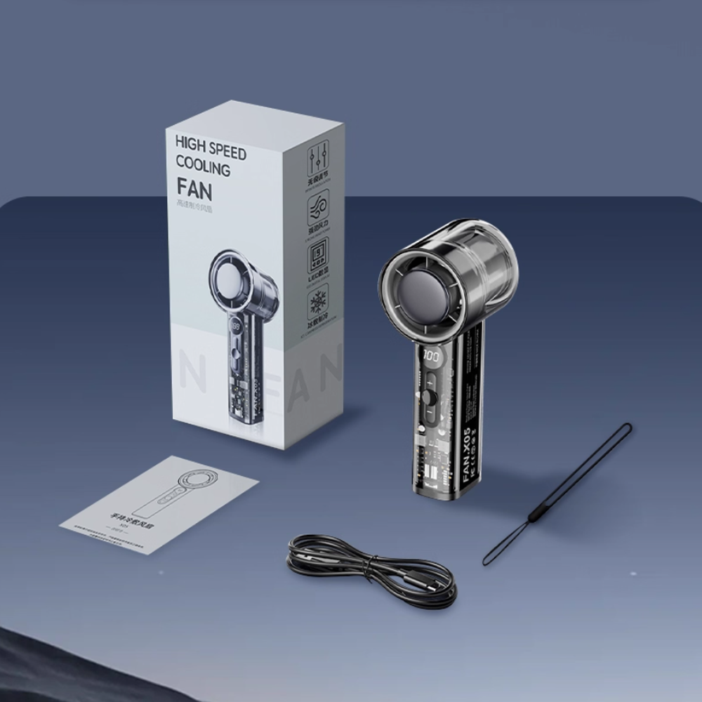 ClearFlow Turbo Cooling Fan with Transparent Design-Portable Fan-CapyCool