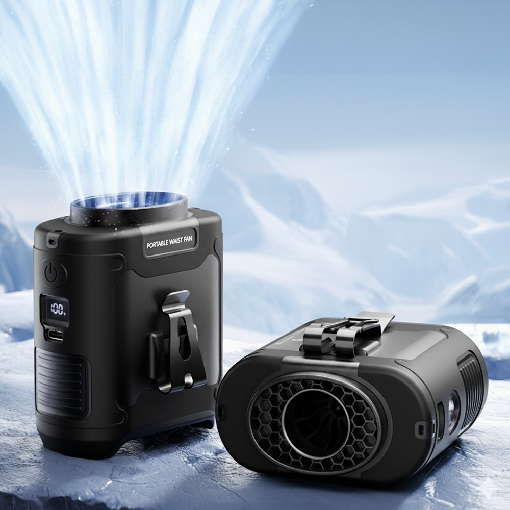 3-in-1 Waist Fan with Flashlight & Powerbank-Waist Fan-CapyCool