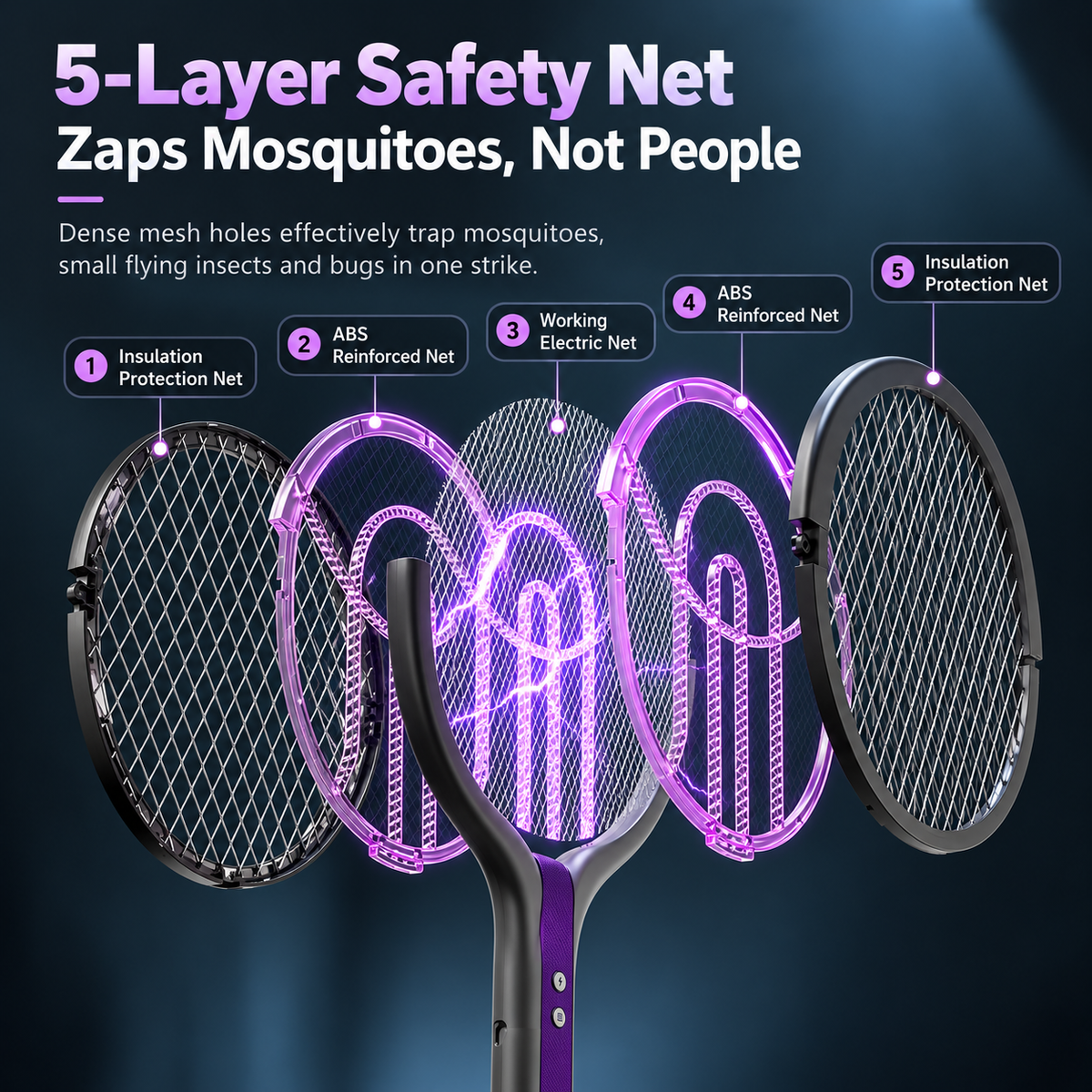 CapyZap Telescopic Mosquito Racket