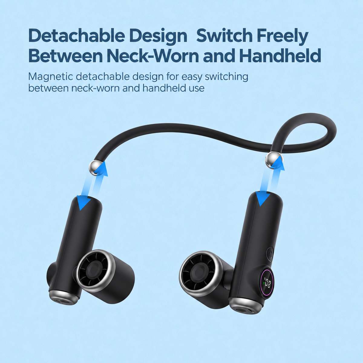 CapyDuo 2-in-1 Detachable Neck Fan & Twin Handheld Fans