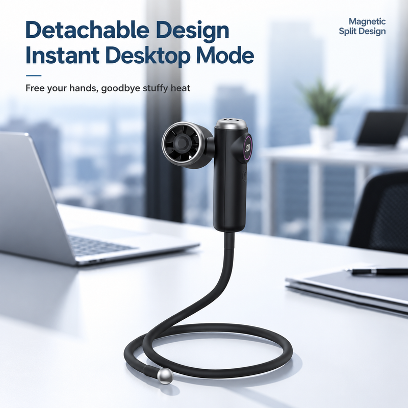 CapyDuo 2-in-1 Detachable Neck Fan & Twin Handheld Fans