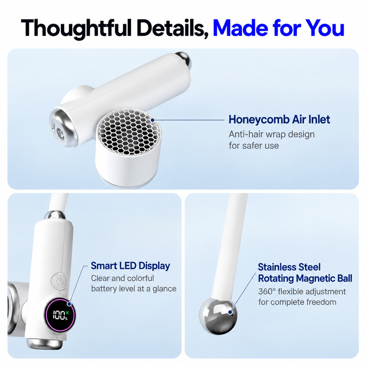 CapyDuo 2-in-1 Detachable Neck Fan & Twin Handheld Fans