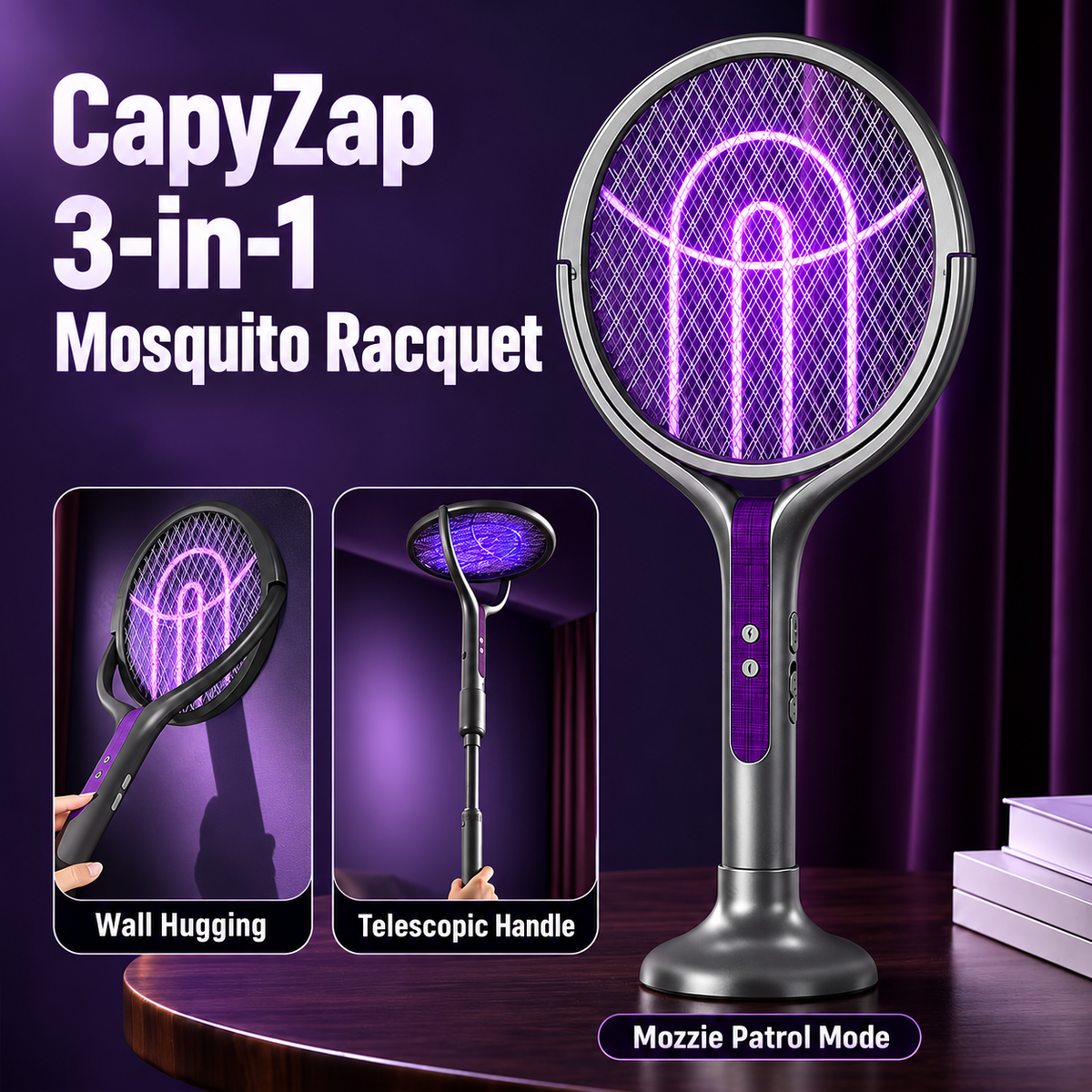 CapyZap Telescopic Mosquito Racket