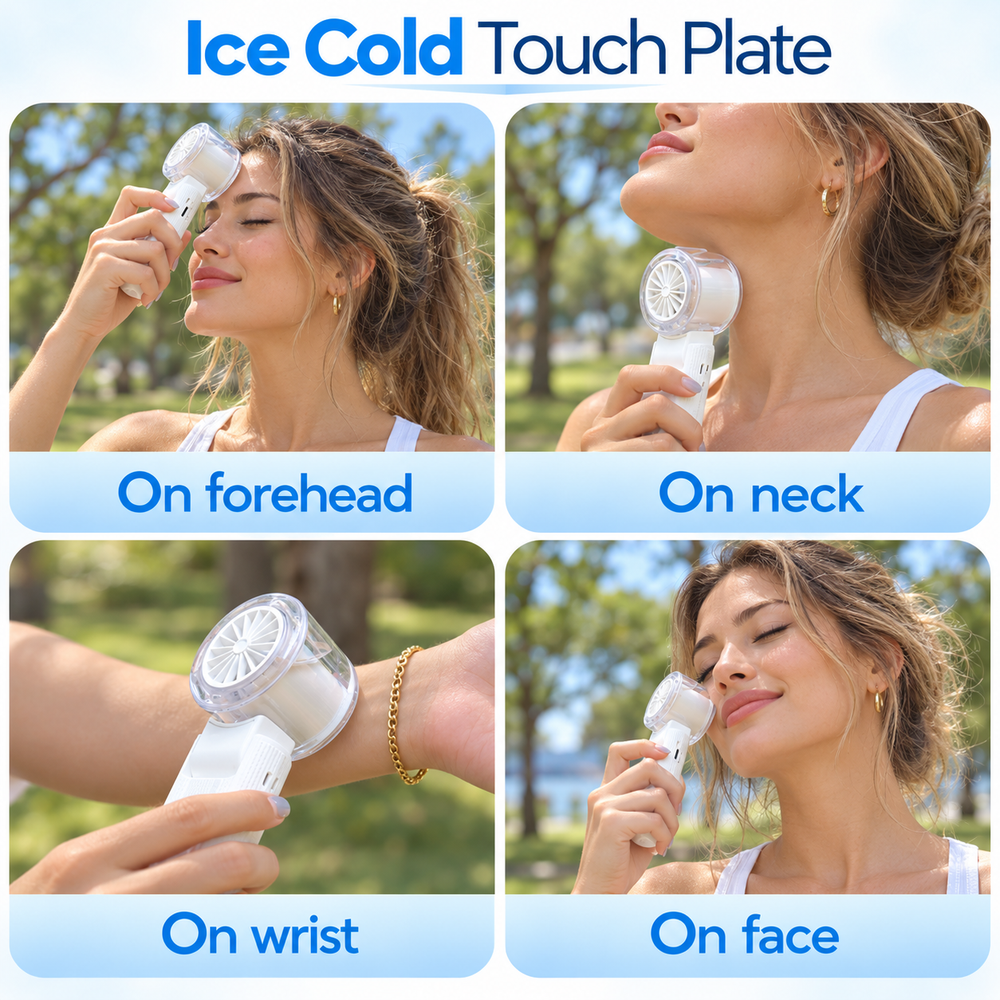 IceMist Ice Touch Plate cooling the forehead neck and wrists