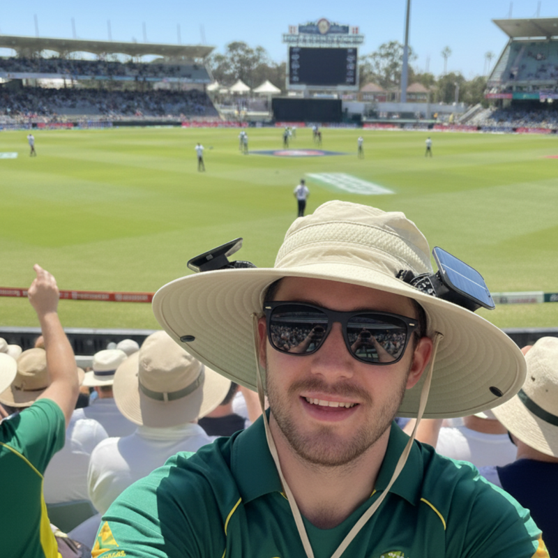 Dual Fan Wide Brim Hat with Solar Charging-Portable Fan-CapyCool