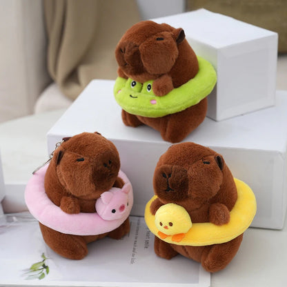 Capybara Swimming Rings Keychain