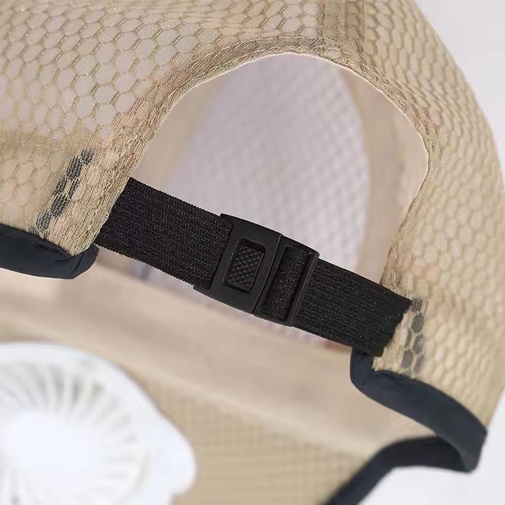 Cooling Fan Mesh Baseball Cap with Solar Panels