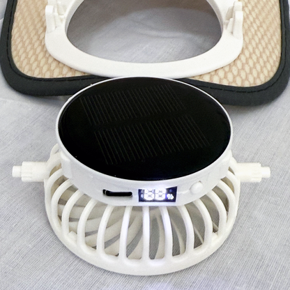 Cooling Fan Mesh Baseball Cap with Solar Panels