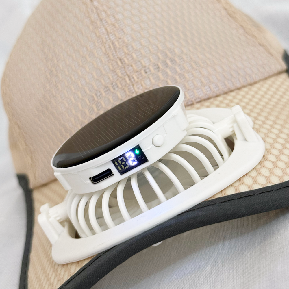 Cooling Fan Mesh Baseball Cap with Solar Panels