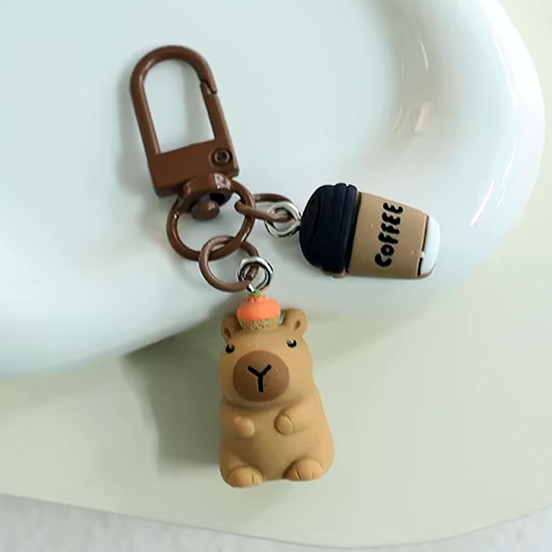 Capybara "Capycino" Key Chain Charm-Capybara Gifts-CapyCool