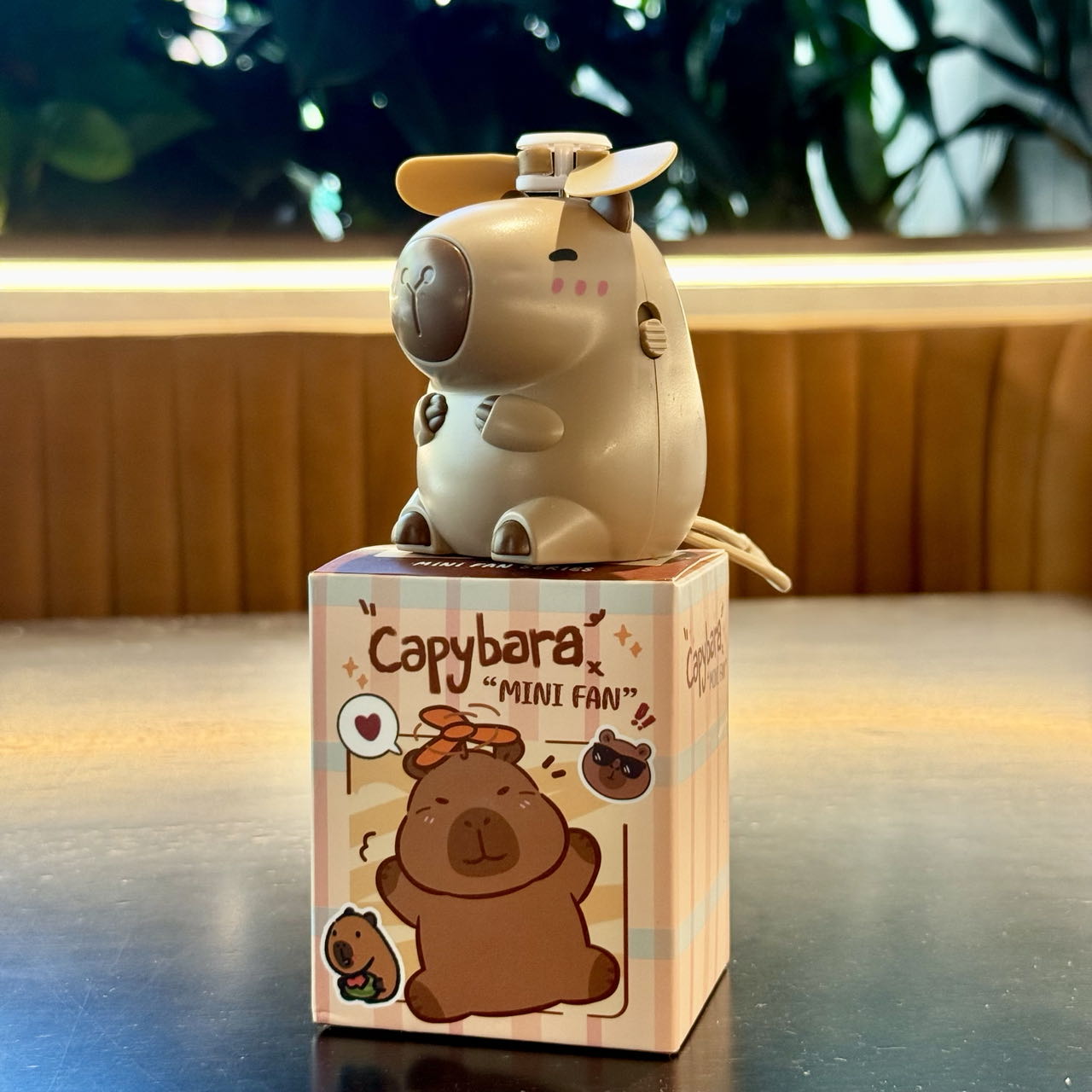 Capybara Mini Fan With Lanyard-Capybara Gifts-CapyCool