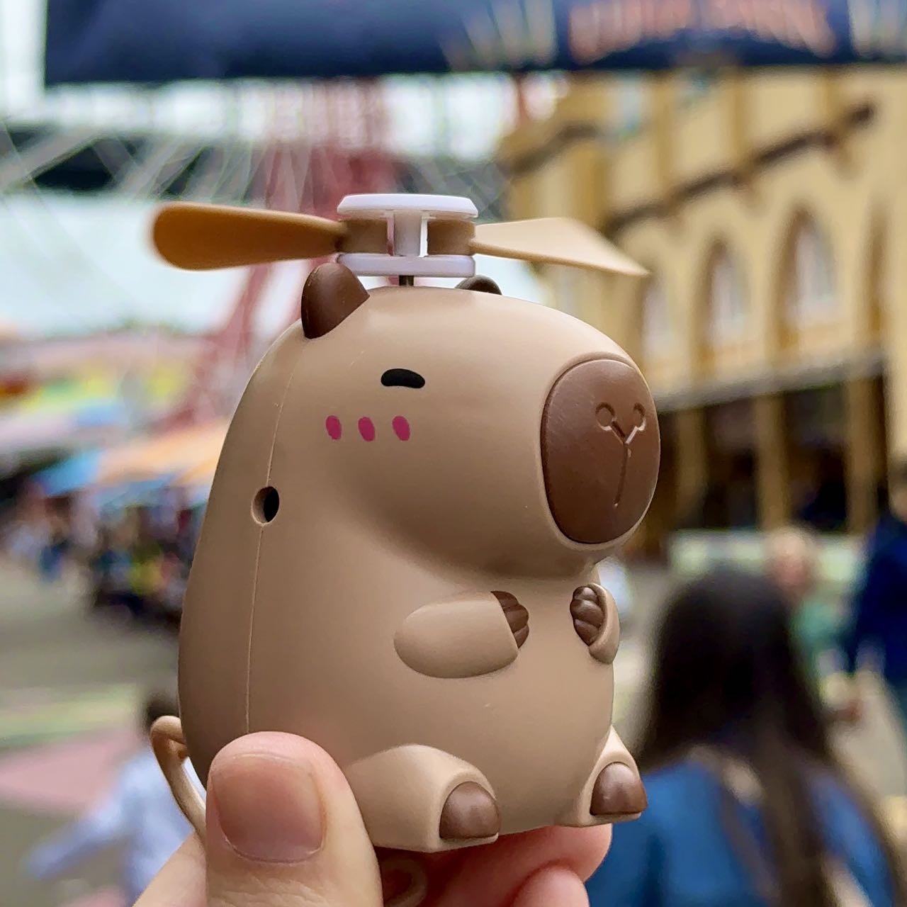 Capybara Mini Fan With Lanyard-Capybara Gifts-CapyCool