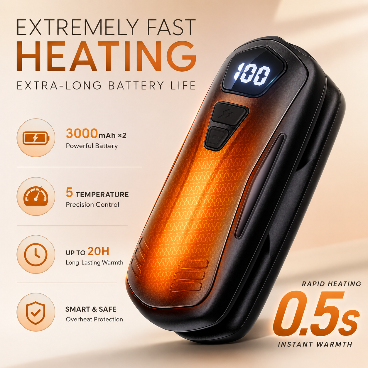 CapySlim Dual Electric Hand Warmer