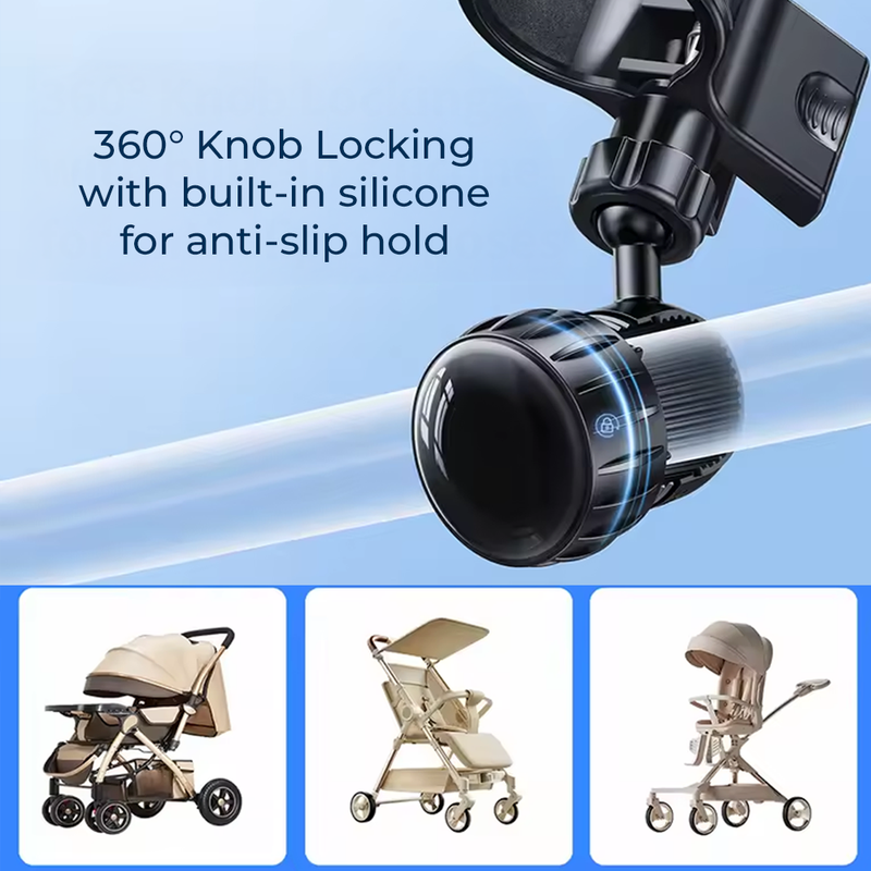 Adjustable Stroller & Pram Handheld Fan Holder